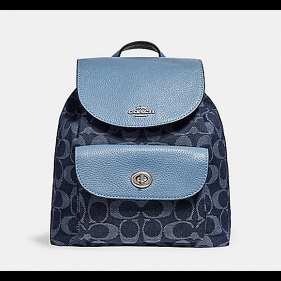 LOOKING FOR MINI BILLIE BACKPACK IN SIGNATURE DENIM (COACH F25893) - Picture 1 of 1